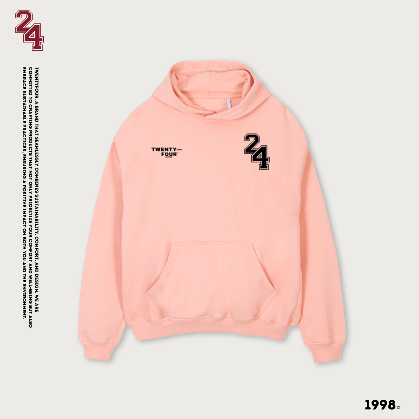 Oversized Hoodie Pink Clay