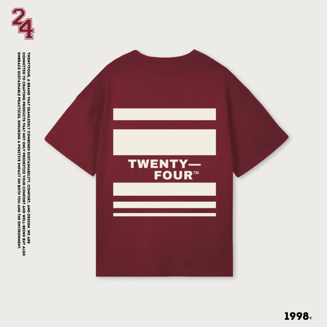 Oversized T-shirt Burgundy - TWENTYFOUR